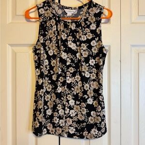 Liz‎ Claiborne Black Pleated Blouse